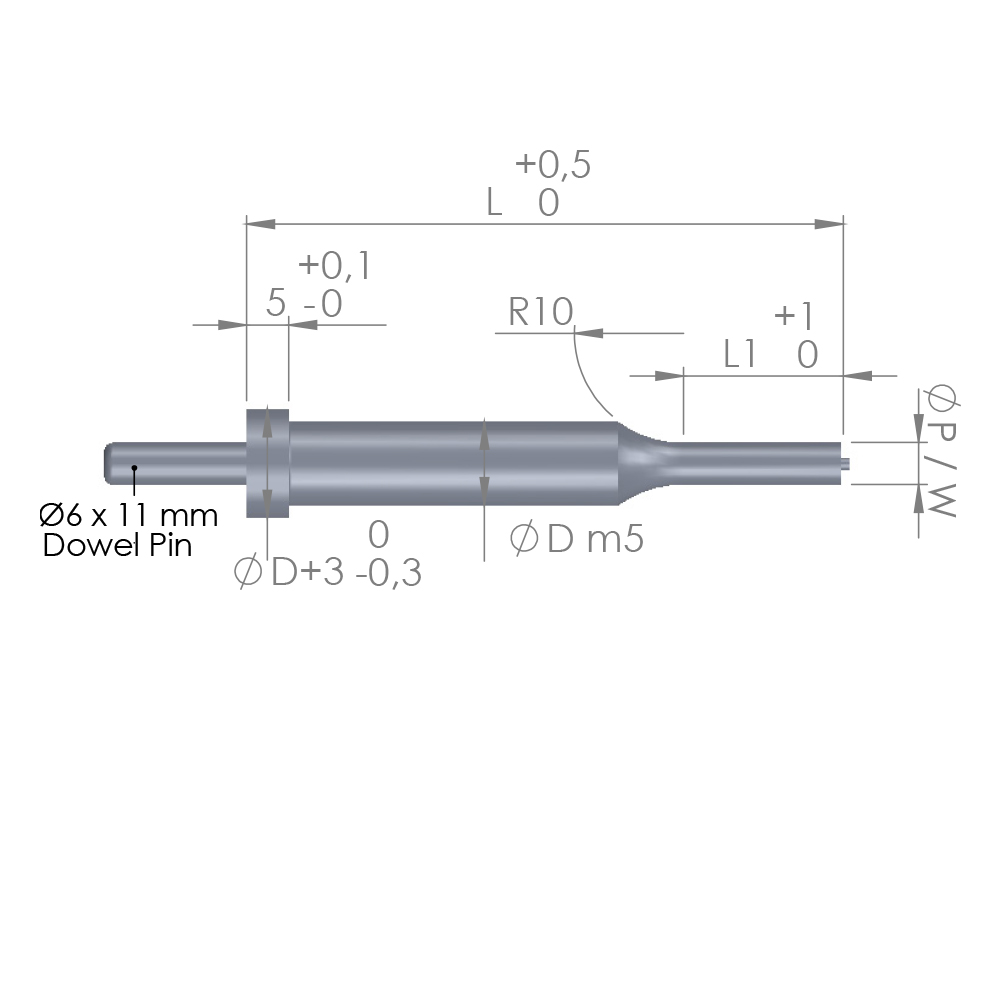 Shoulder Punch Center Dowel Pin With Ejector